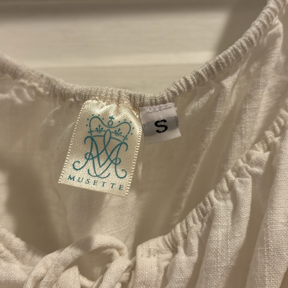 White Ruffled Smocked Top - Picture 3 of 5